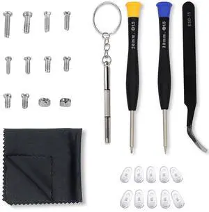 Eyeglass Repair Kit with Anti Slip Glasses Nose Pad Replacement and Glasses Screws, Tool Kits for Sunglass, Eye Glass Repairing Kit with Eyeglass Screws and Nose Pads, Eye Glass Screwdriver Kits Eyeglass Repair Kit with Anti Slip Glasses Nose Pad Replacement and Glasses Screws, Tool Kits for Sunglass, Eye Glass Repairing Kit with Eyeglass Screws and Nose Pads, Eye Glass Screwdriver Kits