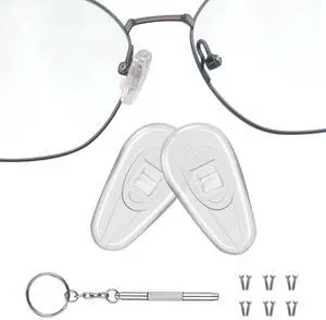 Eyeglasses Nose Pads, 15 x 8mm Screw-in Nose Pads for Glasses Eyeglasses Nose Pads, 15 x 8mm Screw-in Nose Pads for Glasses