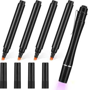5 Pcs Counterfeit Money Detector Marker Pen Bill Detector Pen Fake Bill Checker UV Penlight Flashlight with Clip Detects Universal False Currency Pack for Money Loss Prevention Fraud 5 Pcs Counterfeit Money Detector Marker Pen Bill Detector Pen Fake Bill Checker UV Penlight Flashlight with Clip Detects Universal False Currency Pack for Money Loss Prevention Fraud