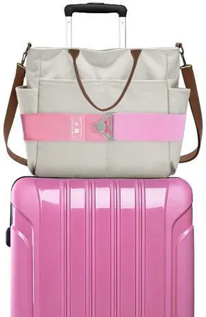 2-in-1 Travel Belt for Luggage, Luggage Straps for Add a Bag Adjustable Suitcase Straps with Alloy Buckle Elastic Bungees Belt Hands-Free for Airport, Personalized Travel Accessories (Pink) 2-in-1 Travel Belt for Luggage, Luggage Straps for Add a Bag Adjustable Suitcase Straps with Alloy Buckle Elastic Bungees Belt Hands-Free for Airport, Personalized Travel Accessories (Pink)
