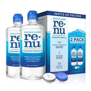 Contact Lens Solution, Advanced Formula, Multi-Purpose Solution with Lens Case, Gently Cleans, Disinfects, Moisturizes & Hydrates Soft Lenses for All-Day Comfort, 12 Fl Oz (Pack of 2) Contact Lens Solution, Advanced Formula, Multi-Purpose Solution with Lens Case, Gently Cleans, Disinfects, Moisturizes & Hydrates Soft Lenses for All-Day Comfort, 12 Fl Oz (Pack of 2)