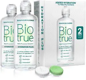 Hydration Plus Contact Lens Solution with Lens Case, Multi-Purpose Solution for Soft Lenses, Hydrates with Hyaluronan, Cleans, Clears, and Disinfects for All-Day Comfort, 10 Fl Oz (Pack of 2) Hydration Plus Contact Lens Solution with Lens Case, Multi-Purpose Solution for Soft Lenses, Hydrates with Hyaluronan, Cleans, Clears, and Disinfects for All-Day Comfort, 10 Fl Oz (Pack of 2)