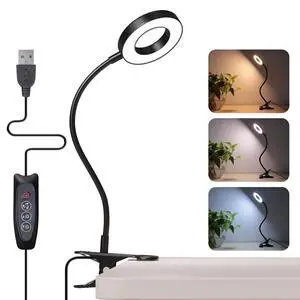 Desk Lamp Clip on Light, 48 LED USB Lamp with 3 Color Modes 10 Brightness Levels, 360° Flexible Gooseneck Eye Protection Bed Night Light for Reading, Makeup, Craft (Black) Desk Lamp Clip on Light, 48 LED USB Lamp with 3 Color Modes 10 Brightness Levels, 360° Flexible Gooseneck Eye Protection Bed Night Light for Reading, Makeup, Craft (Black)