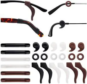 12 Pairs Eyeglasses Retainers Silicone Glasses Temple Holders Anti-slip Protectors Comfort Eyewear Spectacle Stay Put Glasses Stoppers for Sport, Study(4 Variety Designs in Black, Clear, Brown) 12 Pairs Eyeglasses Retainers Silicone Glasses Temple Holders Anti-slip Protectors Comfort Eyewear Spectacle Stay Put Glasses Stoppers for Sport, Study(4 Variety Designs in Black, Clear, Brown)