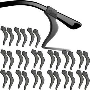 Glasses Ear Grips, 20 Pairs Kids And Adults Glasses Anti-Slip, Silicone Elastic Eyeglasses Temple Tips Sleeve Retainer, Prevent Eyewear Sunglasses Spectacles Glasses Slipping (Black, L) Glasses Ear Grips, 20 Pairs Kids And Adults Glasses Anti-Slip, Silicone Elastic Eyeglasses Temple Tips Sleeve Retainer, Prevent Eyewear Sunglasses Spectacles Glasses Slipping (Black, L)