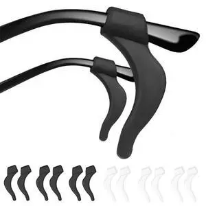6 Pairs Eye Glasses Ear Grippers,Anti Slip Eyeglasses Ear Grips,Silicone Ear Hooks for Sunglasses,Readingglasses,Sportsglasses (Black+White) 6 Pairs Eye Glasses Ear Grippers,Anti Slip Eyeglasses Ear Grips,Silicone Ear Hooks for Sunglasses,Readingglasses,Sportsglasses (Black+White)