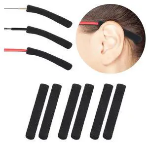 Soft Knitting Cotton Glasses Ear Cushion - Black 3 Pairs Soft Knitting Cotton Glasses Ear Cushion - Black 3 Pairs