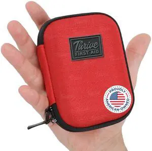 Mini First Aid Kit - Compact Travel Essentials Pack - Waterproof Camping Essentials Set - Portable Car First Aid Kit & Hiking Supplies Pouch - 66-Piece Set, Red Shell Case Mini First Aid Kit - Compact Travel Essentials Pack - Waterproof Camping Essentials Set - Portable Car First Aid Kit & Hiking Supplies Pouch - 66-Piece Set, Red Shell Case