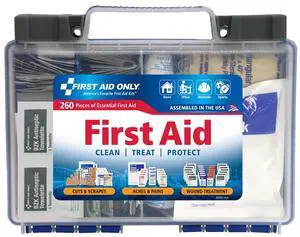 91248 OSHA-Compliant First Aid Kit, All-Purpose 50-Person Emergency First Aid Kit for Business, Worksite, Home, and Car, 260 Pieces 91248 OSHA-Compliant First Aid Kit, All-Purpose 50-Person Emergency First Aid Kit for Business, Worksite, Home, and Car, 260 Pieces