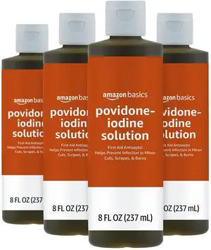 First Aid Antiseptic, 10% Povidone Iodine Solution, 8 Fl Oz, Pack of 4 First Aid Antiseptic, 10% Povidone Iodine Solution, 8 Fl Oz, Pack of 4