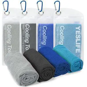 Cooling Towels, 4-Pack 40"x12", Multicolor Set D Cooling Towels, 4-Pack 40"x12", Multicolor Set D