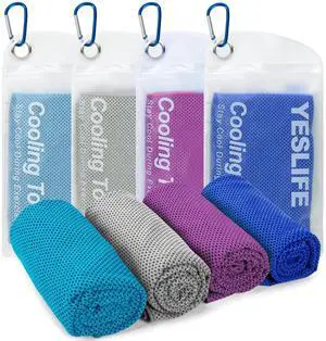 Cooling Towels, 4-Pack 40"x12", Multicolor Set C Cooling Towels, 4-Pack 40"x12", Multicolor Set C