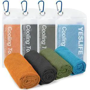 Cooling Towels, 4-Pack 40"x12", Multicolor Set E Cooling Towels, 4-Pack 40"x12", Multicolor Set E