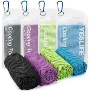 Cooling Towels, 4-Pack 40"x12", Multicolor Set H Cooling Towels, 4-Pack 40"x12", Multicolor Set H