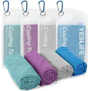 Cooling Towels, 4-Pack 40"x12", Multicolor Set F Cooling Towels, 4-Pack 40"x12", Multicolor Set F