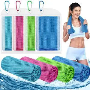 4 Pack Cooling Towels (40"x12"), Cooling Towels for Neck and Face, Gym Towel for Working Out, Soft Breathable Microfiber Ice Towel for Yoga Sport Running Golf 4 Pack Cooling Towels (40"x12"), Cooling Towels for Neck and Face, Gym Towel for Working Out, Soft Breathable Microfiber Ice Towel for Yoga Sport Running Golf