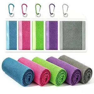 Cooling Towel for Neck and Face, 5 Pack Soft Microfiber Cold Towel Cooling Towel for Neck and Face, 5 Pack Soft Microfiber Cold Towel