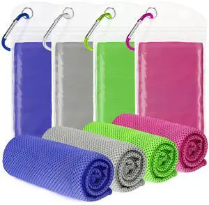 4 Pack Cooling Towels 40"X12", Instant Cooling Gym Towels for Men and Women, Sweat Wicking Soft Breathable Microfiber Towel for Sports, Running, Fitness, Exercise, Gymnastics, Marathon & More 4 Pack Cooling Towels 40"X12", Instant Cooling Gym Towels for Men and Women, Sweat Wicking Soft Breathable Microfiber Towel for Sports, Running, Fitness, Exercise, Gymnastics, Marathon & More