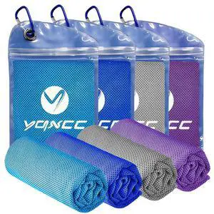 4 Pack Cooling Towels (40"x12"), Ice Cool for Neck & Face 4 Pack Cooling Towels (40"x12"), Ice Cool for Neck & Face