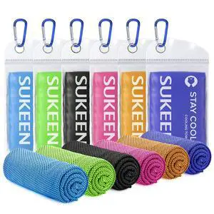 Cooling Towels 6 Pack (40"x 12"), Neck and Face, Cool Sweat and Lightweight Breathable Towels for Hot Weather, Yoga, Sports, Workout, Running, Gym, Camping, Fitness Cooling Towels 6 Pack (40"x 12"), Neck and Face, Cool Sweat and Lightweight Breathable Towels for Hot Weather, Yoga, Sports, Workout, Running, Gym, Camping, Fitness