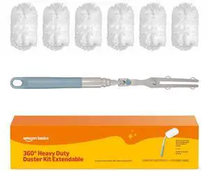 360° Heavy Duty Duster Kit with Extendable Handle and 6 Microfiber Plumes Refills for Pet Hair 360° Heavy Duty Duster Kit with Extendable Handle and 6 Microfiber Plumes Refills for Pet Hair
