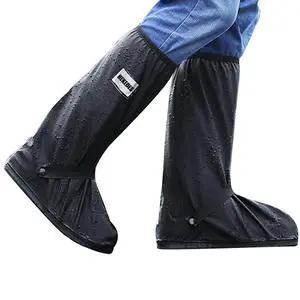 Waterproof Shoe Covers, Reusable & Foldable Rain Boot Shoe Cover with Zipper, Non-Slip, Reflector, Men Women Rain Gear, Black Waterproof Shoe Covers, Reusable & Foldable Rain Boot Shoe Cover with Zipper, Non-Slip, Reflector, Men Women Rain Gear, Black