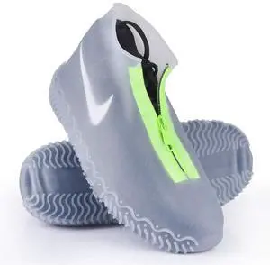 Silicone Waterproof Shoe Covers, reusable upgraded overshoes with waterproof zipper, Resistant Rain Boots Non-Slip Washable Protection for Women, Men (L (Women 7.5-10.5, Men 6.5-9), White) Silicone Waterproof Shoe Covers, reusable upgraded overshoes with waterproof zipper, Resistant Rain Boots Non-Slip Washable Protection for Women, Men (L (Women 7.5-10.5, Men 6.5-9), White)