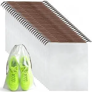 32 Pcs Shoe Bags for Travel, 15.7" x 11.8" Clear Drawstring Storage Bags Shoes Organizer for Packing Waterproof Dustproof Women Men Portable Travel Essentials 32 Pcs Shoe Bags for Travel, 15.7" x 11.8" Clear Drawstring Storage Bags Shoes Organizer for Packing Waterproof Dustproof Women Men Portable Travel Essentials