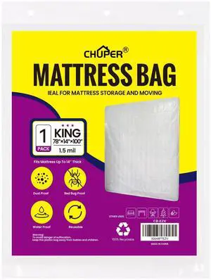 King/Cal King Mattress Bag for Moving and Storage,Waterproof Plastic Mattress Cover for Disposal and Protection Product King/Cal King Mattress Bag for Moving and Storage,Waterproof Plastic Mattress Cover for Disposal and Protection Product