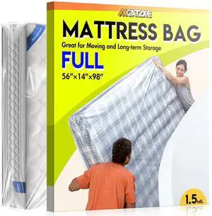 Plastic Mattress Bag for Moving Storage, Full Size (1.5MIL) Plastic Mattress Bag for Moving Storage, Full Size (1.5MIL)