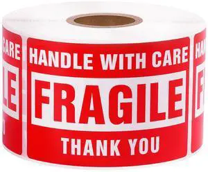 3 x 2 Inch Handle with Care 500 Fragile Stickers for Shipping Moving Glass Permanent Adhesive Commercial Grade Fragile Labels (1 Roll, 500 Labels) 3 x 2 Inch Handle with Care 500 Fragile Stickers for Shipping Moving Glass Permanent Adhesive Commercial Grade Fragile Labels (1 Roll, 500 Labels)
