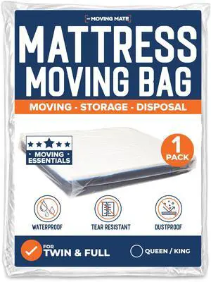 Mattress Bags for Moving, Twin & Full Size Mattress Bag for Storage, Plastic Cover for Bed Storage & Disposal, Mattress Moving Bag Full Size Protector Mattress Bags for Moving, Twin & Full Size Mattress Bag for Storage, Plastic Cover for Bed Storage & Disposal, Mattress Moving Bag Full Size Protector