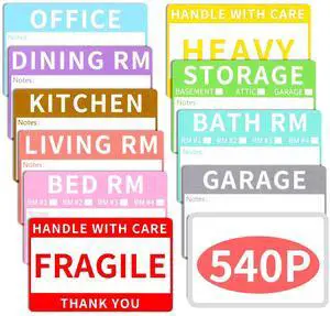 540 PCS Moving Labels, 10 Color Coded Moving Stickers Including Fragile, Heavy and Blank Labels, 2'' x 3'' Packing Labels for Moving Boxes, Moving Supplies, Wardrobe Boxes, Apartment Sticker 540 PCS Moving Labels, 10 Color Coded Moving Stickers Including Fragile, Heavy and Blank Labels, 2'' x 3'' Packing Labels for Moving Boxes, Moving Supplies, Wardrobe Boxes, Apartment Sticker