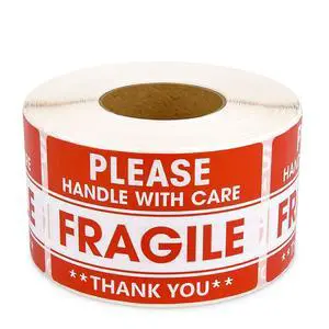 2"x 3" Fragile Stickers 500 Labels Per Roll Strong Adhesive (Handle with Care,Do Not Drop,Thank You) Labels for Shipping and Moving 2"x 3" Fragile Stickers 500 Labels Per Roll Strong Adhesive (Handle with Care,Do Not Drop,Thank You) Labels for Shipping and Moving