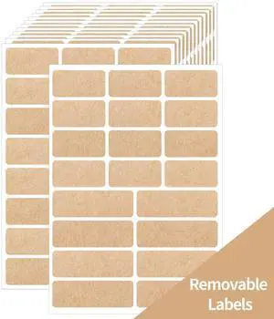 Kraft Label Stickers Removable Writable Gift Labels, Self-Adhesive Brown Labels for Essential Oil Bottle, Jars, Food Storage or Gift Decoration (2 Size, 300 Sheet) Kraft Label Stickers Removable Writable Gift Labels, Self-Adhesive Brown Labels for Essential Oil Bottle, Jars, Food Storage or Gift Decoration (2 Size, 300 Sheet)