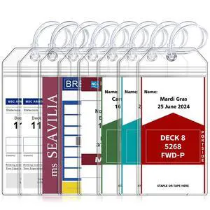 8 Pack Cruise Luggage Tag Holder, Cruise Essentials 2025 for NCL, Princess, Carnival, Royal Caribbean and Celebrity Cruise Luggage Tags for Travel Essentials 8 Pack Cruise Luggage Tag Holder, Cruise Essentials 2025 for NCL, Princess, Carnival, Royal Caribbean and Celebrity Cruise Luggage Tags for Travel Essentials