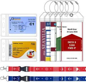 7 Pack Cruise Luggage Tag Holder & Cruise Ship Lanyards with Waterproof Id Badge Holder, Cruise Essentials 2026 for NCL, Princess, Carnival, MSC 7 Pack Cruise Luggage Tag Holder & Cruise Ship Lanyards with Waterproof Id Badge Holder, Cruise Essentials 2026 for NCL, Princess, Carnival, MSC