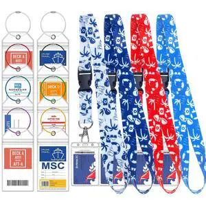8 Pcs Carnival Cruise Luggage Tag Holders with 4 Pcs Cruise Lanyards, Cruise Luggage Tag Holder & Cruise Lanyard with Ship Card Holder for Princess, NCL, MSC, Costa 2025-2026, Cruise Ship Essentials 8 Pcs Carnival Cruise Luggage Tag Holders with 4 Pcs Cruise Lanyards, Cruise Luggage Tag Holder & Cruise Lanyard with Ship Card Holder for Princess, NCL, MSC, Costa 2025-2026, Cruise Ship Essentials