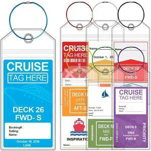7 Pack Cruise Luggage Tag Holder for Carnival, Princess, MSC, NCL, Clear Cruise Tags Holder - Waterproof, Reusable, Zip Seal, Cruise Essentials 7 Pack Cruise Luggage Tag Holder for Carnival, Princess, MSC, NCL, Clear Cruise Tags Holder - Waterproof, Reusable, Zip Seal, Cruise Essentials