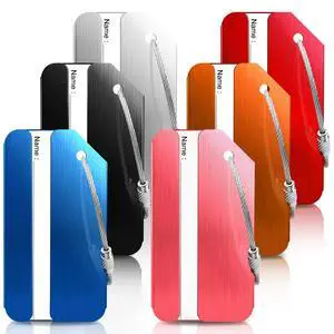 Aluminum Luggage Tag for Suitcase, 6 Pack Metal Luggage Tag Aluminum Luggage Tag for Suitcase, 6 Pack Metal Luggage Tag