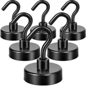 Magnetic Hooks for Cruise Cabins, 85lb+ Heavy Duty, Black, 6 Pack Magnetic Hooks for Cruise Cabins, 85lb+ Heavy Duty, Black, 6 Pack