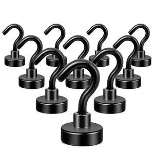 Magnetic Hooks, 30lb Heavy Duty, Black, 10 Pack Magnetic Hooks, 30lb Heavy Duty, Black, 10 Pack