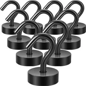 Magnetic Hooks Steel Tube Design for Cruise,32lb+ Black,10 Pack Magnetic Hooks Steel Tube Design for Cruise,32lb+ Black,10 Pack