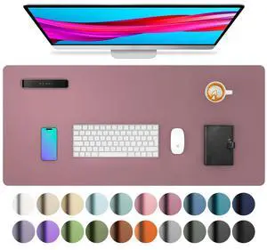 Leather Desk Pad Protector, Mouse Pad, Office Desk Mat,Non-Slip PU Leather Desk Blotter, Laptop Desk Pad, Waterproof Desk Writing Pad for Office and Home (Dark Pink, 23.6" x 13.7") Leather Desk Pad Protector, Mouse Pad, Office Desk Mat,Non-Slip PU Leather Desk Blotter, Laptop Desk Pad, Waterproof Desk Writing Pad for Office and Home (Dark Pink, 23.6" x 13.7")