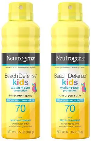 Beach Defense Kids Sunscreen Spray SPF 70, 6.5 oz, 2 Pack Beach Defense Kids Sunscreen Spray SPF 70, 6.5 oz, 2 Pack