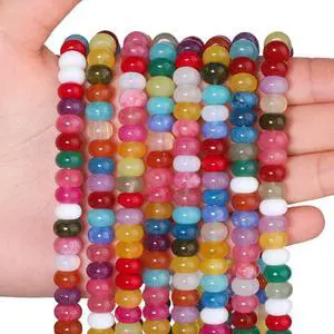 5x8mm Natural Mixed Color Stone Rondelle Beads, 75PCS Spacer Round Loose Abacus Beads for Jewelry Making, Gemstone for Bracelet Necklace Earrings, Arts and Crafts(Style 1) 5x8mm Natural Mixed Color Stone Rondelle Beads, 75PCS Spacer Round Loose Abacus Beads for Jewelry Making, Gemstone for Bracelet Necklace Earrings, Arts and Crafts(Style 1)