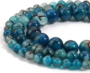 45pcs 8mm Blue Dragon Vein Agate Beads Natural Gemstone Beads Round Loose Beads for Jewelry Making 45pcs 8mm Blue Dragon Vein Agate Beads Natural Gemstone Beads Round Loose Beads for Jewelry Making