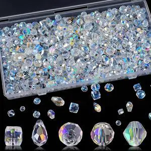 600 Pcs Crystal Glass Beads for Jewelry Making, 4/6/8mm Crystal Beads 600 Pcs Crystal Glass Beads for Jewelry Making, 4/6/8mm Crystal Beads