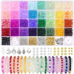 1368pcs 6mm Glass Beads for Bracelets Jewelry Making Supplies 1368pcs 6mm Glass Beads for Bracelets Jewelry Making Supplies