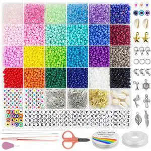 4mm Glass Beads for Jewelry Making, 24 Colors Bracelet Making Kit 4mm Glass Beads for Jewelry Making, 24 Colors Bracelet Making Kit